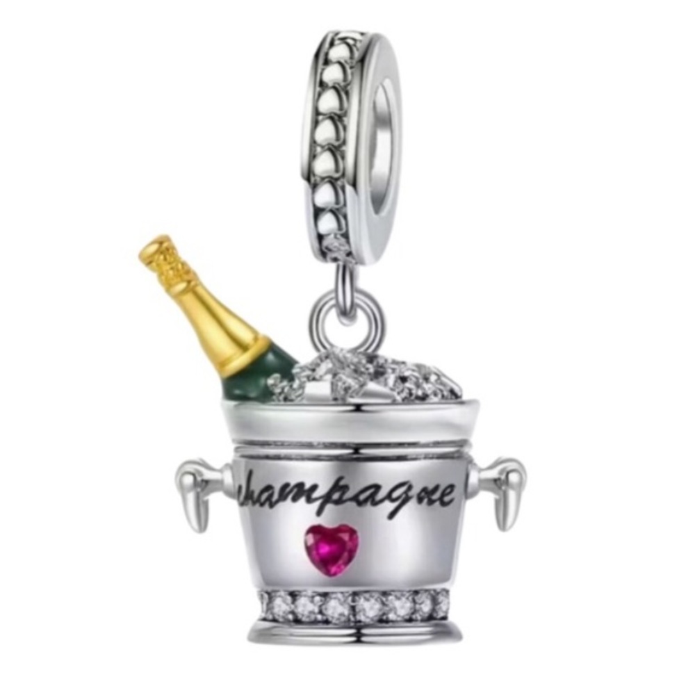 S925 Champagne Celebration Dangle Charm Pandora Style